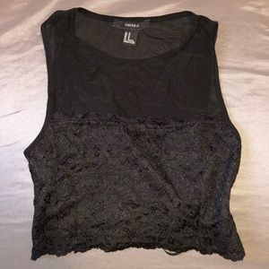 black lace crop top from forever 21